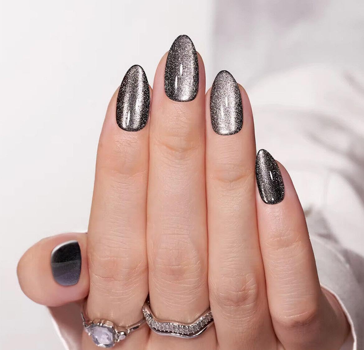 Midnight Moon press-on nails by Happy Fingers